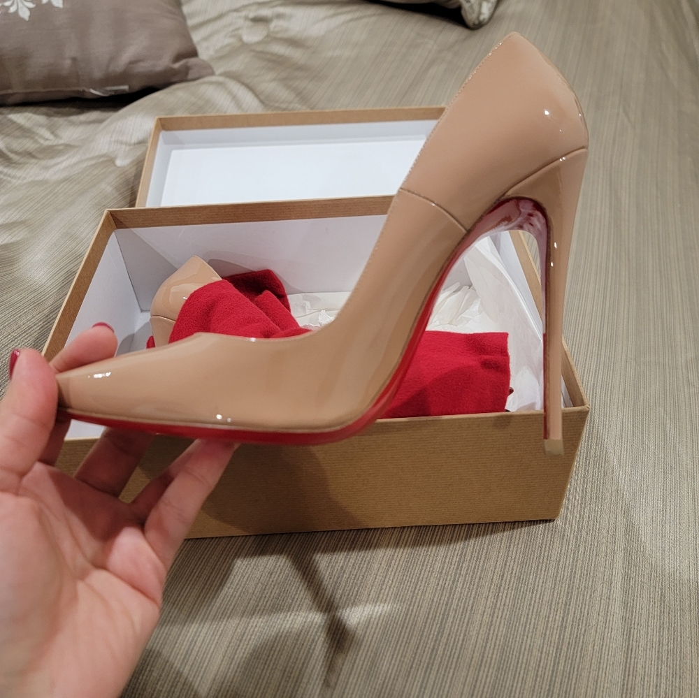 Louboutin So Kate 120 Patent Nude heels - Picture 7 of 12